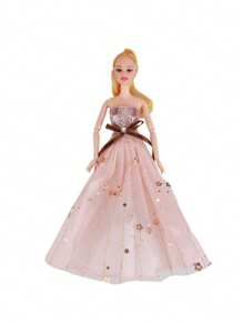 1pc 30cm Bride Doll Wedding Dress, Cute Plaything With Long Train