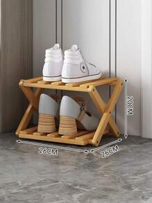 Étagère à chaussures à plusieurs niveaux, sans assemblage requis, étagère à chaussures économique pour la maison, pliable, meuble à chaussures de salon créatif, étagère à chaussures en bois pour petits espaces