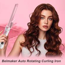 1 Inch Rotating Curling Iron - Belmaker Beach Hair Automatic Curling Iron, Upgraded Professional Tourmaline Ceramic Automatic Curling Iron, 30 Seconds Heating Function For All Hairstyles - Gift For Girlfriends, Mothers Curling  Iron Comfort Orange-Brand Promotions - 粉色 - 查看 5