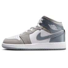 Big Kid's Jordan 1 Mid SE White/Cool Grey-Medium Grey (HF3193 100) - White - View 1