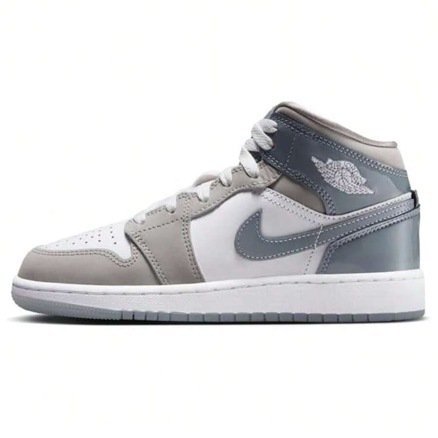 Big Kid's Jordan 1 Mid SE White/Cool Grey-Medium Grey (HF3193 100) - White - View 1