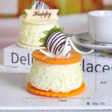 4pcs Artificial Chocolate Cake Model, Home Decor Food Display Prop, Sweet Treat Simulation, Wedding Dessert Table, Fridge Magnet Gifts Birthday Graduation - Multicolor - View 9