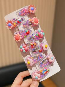 10/20pcs Colorful Fruit & Floral Hair Clips, Great Gift For Teens, Suitable For Everyday Wear All Seasons