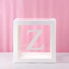 Cajas de globos blancos, con letras para Baby Shower, 1 caja con 1 letra o 1 juego de 4 cajas y letras B-A-B-Y, decoraciones de fiesta de baby shower para fiestas de cumpleaños, cajas de globos transparentes, bloques claros para fiestas de cumpleaños, duchas nupciales, revelación de género, decoraciones de cajas de globos