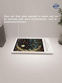 1PC Framed Canvas Wall Art Vintage Gold Moon & Stars Posters Prints, Retro Botanical Picture Wall Decor Painting For Bedroom Kitchen Living Room Office Home Decor,Stretched And Framed Ready To Hang - Grey - View 5