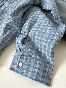 YUXIN Vintage Chic Casual Plaid Long Sleeve Lightweight Shirt For Women, Spring/Summer/Autumn New Design Loose Lapel Blouse