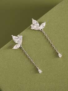 THINTIME 1 paire de boucles d'oreilles à franges papillon en cristal scintillant