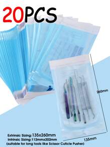 100 Pcs Nail Art Sterilization Bags 5 Sizes Self-Sealing Sterilization Pouches For Manicure Pedicure Tools Disposable Storage Bags For Tweezers Cuticle Pusher Scissors Nail Art Tool Sterilization Storage Bag - Multicolor - View 24