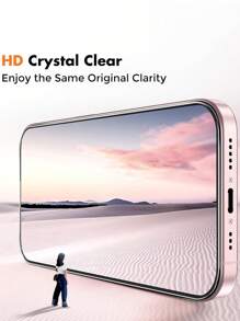 2pcs High Definition Full Coverage Tempered Glass Screen Protector, 9H Hardness, Anti-Scratch Protection, Compatible With IPhone 17/16/16e/16Pro/15/15Pro/14/Promax/11/X/Xs/7/8Plus - Clear - View 6