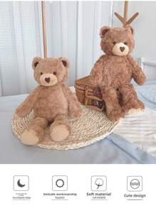 1 件熊娃娃棕熊娃娃柔软毛绒玩具舒适睡娃娃女朋友生日礼物柔软动物毛绒熊玩具带心 42 厘米 - 淺棕色 - 查看 6
