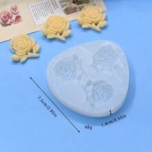 1pc 3-Flower Resin Liquid Silicone Mold - White - View 6