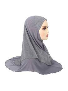 1pc Women's All Season Solid Color Lace Hollow Out Double Layer Oversized Hat, Multi-Color Fashionable Beanie - A - View 32