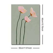 1 pezzo Stampa su tela artistica da parete floreale vintage dei papaveri, senza cornice, in stile minimalista giapponese-scandinavo, decoro rustico vintage per camera da letto, soggiorno, appartamento, dorm, decorazione moderna per la casa