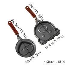 1 pieza Sartén antiadherente con forma de animal de 4"/ 5", sartén creativa para freír el desayuno para uso doméstico, con formas de tigre, oso, panda, cara sonriente y corazón