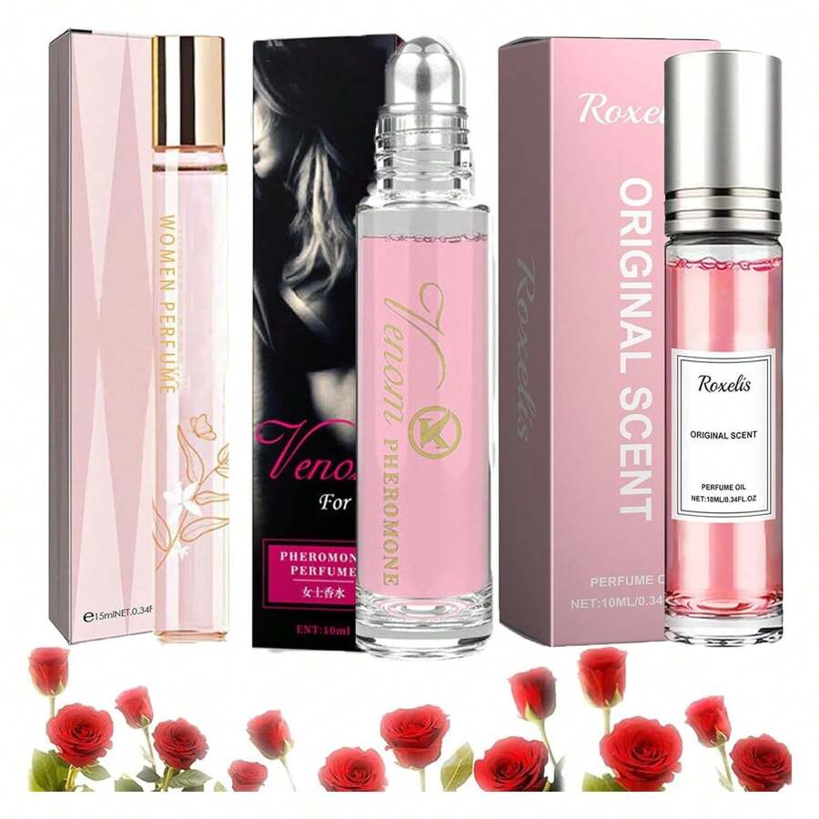 Aura Pheromones Perfume,Aura Pheromones Perfume Passion,Pheromones Perfumes For Women,Aura Perfume,Pheromone Attraction Perfume,Long Lasting Pheromone Perfume 3PCS - 彩色 - 查看 1