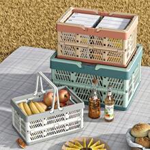 Travel Storage Organizer Travel Essentials Camping Storage Box A Folding Shopping Basket Picnic Basket Folding Storage Basket Outdoor Household Hand Basket Suitable For Outdoor Camping Necessities Portable Supermarket Shopping Basket Car Convenient Storage Basket(Multi-Specification Optional)