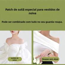 Strapless Adhesive Bra Hidden Sexy Women's Silicone Breast Stickers Push-Up Wedding Dress Dress Styling - 黑色 - 查看 5