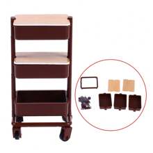 1pc Dollhouse Moving Push Cart Storage Rack Furniture Accessories For 6-Inch BJD Dolls Play Scene (Requires Assembly)