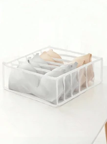 1/2pcs Closet Clothing Storage Shelf, 6-Grid Bra/Underwear Organizer Box, Washable Drawer Cabinet Storage Box, Lingerie Folding Storage Bag - Multicolor - View 5