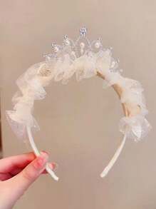 1 sztuka korona na głowę księżniczka super wróżka opaska na głowę urodziny nakrycie głowy obręcz do włosów słodka i słodka spinka do włosów akcesoria do włosów