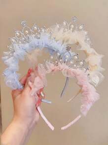 1 sztuka korona na głowę księżniczka super wróżka opaska na głowę urodziny nakrycie głowy obręcz do włosów słodka i słodka spinka do włosów akcesoria do włosów