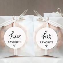 300/200/100 件她最喜欢的他最喜欢的婚礼糖果贴纸 - 糖果袋封条婚礼贴纸新娘送礼会回礼袋贴纸 60/10 件 - 彩色 - 查看 2