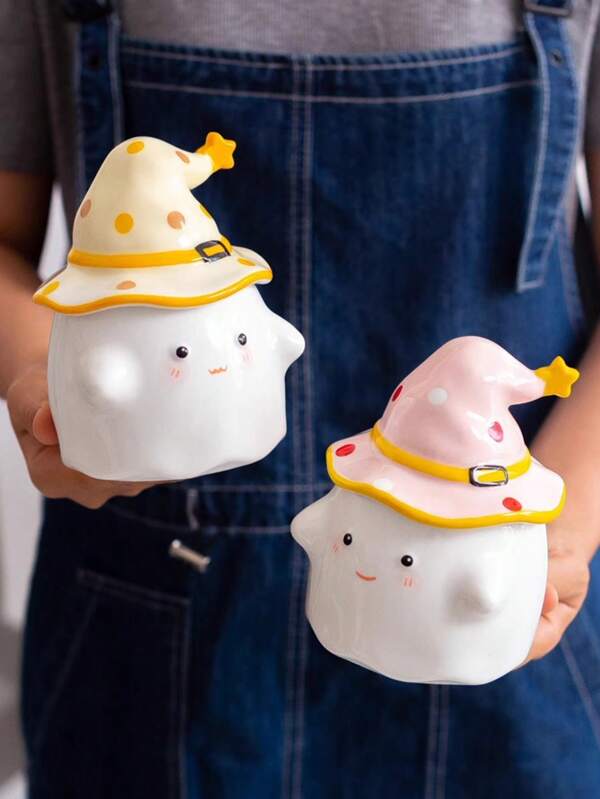 1 pieza Taza de cerámica mágica creativa de 350ml con tapa linda, el mejor regalo de cumpleaños, taza de agua para el hogar u oficina, taza de cerámica de alta calidad y nicho, elemento pequeño que crea una atmósfera festiva cálida, adecuado para café o té, regalo para fiesta/días festivos, vuelta al colegio