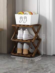 Étagère à chaussures à plusieurs niveaux, sans assemblage requis, étagère à chaussures économique pour la maison, pliable, meuble à chaussures de salon créatif, étagère à chaussures en bois pour petits espaces