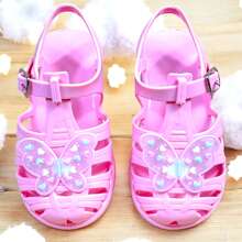 Girls' Butterfly Glitter Glamour Sandals - Rosa Pálido - Ver 3