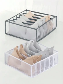 1/2pcs Closet Clothing Storage Shelf, 6-Grid Bra/Underwear Organizer Box, Washable Drawer Cabinet Storage Box, Lingerie Folding Storage Bag - Multicolor - View 9