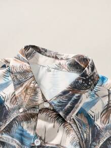 Men's Geometric Print Short Sleeve Casual Shirt, Spring/Summer - Multicolor - View 3