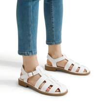 Women's Sandals Flat Ladies Sandals Wedding Summer Strappy Sandals - White - View 9
