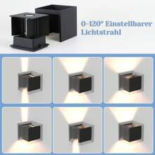 Lámpara de pared LED para uso en exteriores - Lámpara de pared negra hacia arriba/abajo para interiores y exteriores, bombilla G9 reemplazable, clasificada IP65, luz de pared blanca cálida de 3000K para escaleras y exteriores