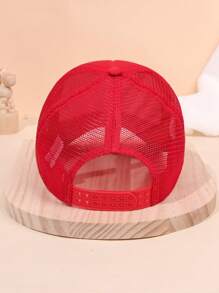 1pc Kids A-Z Letter Design Mesh Snapback Trucker Hat, Sun Protection Outdoor Headwear, Suitable For Spring/Summer, Holiday Gift