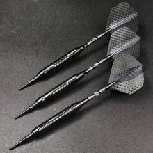 GOODARTS - Pure Black Darts Set - 3 Pcs Professional Business Gift With Plastic Casing, 3 Plastic Replacement Shafts, 3 Spring Rings