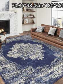 Sehr weicher Samt-Teppich, elegantes Boho-Palast-Design mit lebendigen floralen und barocken Mustern, geeignet für Wohnzimmer, Schlafzimmer, Flur - 1 Stück - Verschiedenfarbig - Übersicht 6