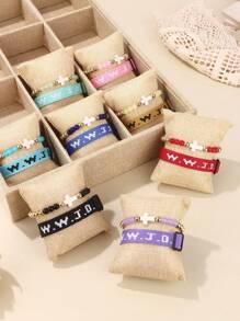 2 Stücke WWJD Armband christliches Kreuz Armband für Frauen Männer Jesus Armband Glaube Religion Ostern christlicher Schmuck