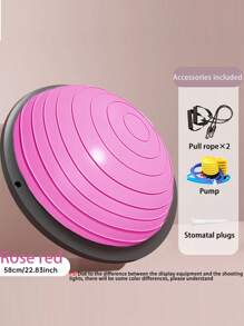 Extra Thick Bosu Ball With 2 Resistance Bands & Pump - Perfect For Yoga,Pilates, Fitness, Home Workouts, Balance Training, And Core Exercises - Multicolor - View 22