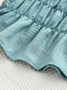 Young Girls 2Pcs Leisure Vacation Style Camisole And Pants Set For Summer - Blue - View 5