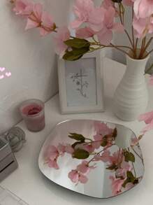 1 buc. Oglindă acrilică asimetrică elegantă, pentru birou, pentru casă modernă, recuzită foto elegantă, organizator de depozitare minimalist nordic și elegant pentru călătorii, perfect pentru Crăciun, Ziua Recunoștinței, Anul Nou și Ziua Îndrăgostiților, îmbunătățește-ți spațiul cu un design funcțional, cadou ideal pentru cei dragi, ridică-ți estetica interioară cu accesorii unice pentru casă.