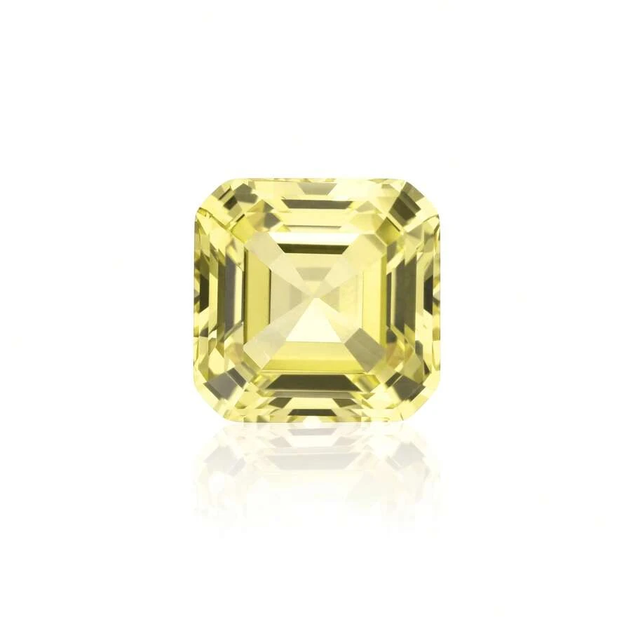 One 100% Yellow Sapphire Loose Asscher Cut Gemstone For Charms Advanced Jewelry Making Materials DIY - Yellow - View 1