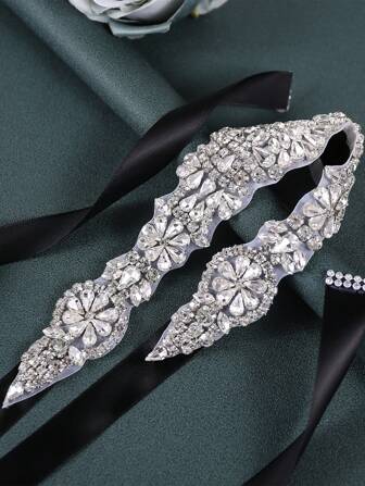 1pc European & American Style Crystal Wedding Accessory, Bridal Sash