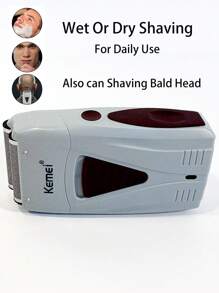 Kemei KM-3382 Men's Electric Shaver With 1 Set Extral Blade Double Blade Foil Reciprocating Shaver Wet Or Dry Beard Razor Facecare Greasy Barber Scissors USB Rechargeable Shaver Cordless Razor For Daily Use Bald Head Shaving For Men Shaving Home Use Gift For Men Birthday