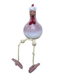 1-3 piezas de decoración de resina con patas largas de pollo, decoración de patio, pollo cómico con ojos grandes, colgante de pollo con patas largas, decoración del patio