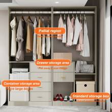 Hot New Multifunctional Partition Design Set Hanging, Storage, Shelves, Shoe Racks, In One Of The Wardrobe Storage System Combination Wardrobe Set, Large Storage Space Design, Stylish Simple And Generous, High Sense Of Full, Both Durable And Practical!
