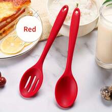 Set de 2 piezas, cuchara, cuchara para queso, cuchara de silicona para ensalada, cuchara ranurada de silicona, cuchara pequeña, cuchara sopera, cuchara de postre, cuchara pequeña para sopa, cuchara de arroz, cuchara redonda para sopa