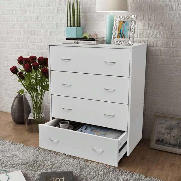 vidaXL Kommode mit 4 Schubladen 60*30,5*71 cm Weiß