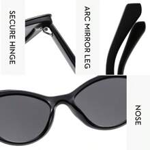 1 pieza de nuevo marco de gafas de material de policarbonato con diseño de ojo de gato, lentes degradados, montura pequeña, de estilo retro para mujer para uso al aire libre