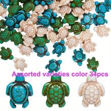 Multicolor Turquoise Beads Summer Ocean Animal Spacer Beads Jewelry Making DIY Spacer Beads Set For Beach Holiday Party Wedding Birthday Anniversary Valentine's Day Gift Accessories Graduation Back To School Gift Jewelry Making Supplies