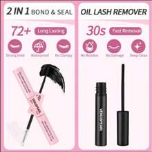 Kit de extensión de pestañas para principiantes, 280 piezas, 40D, 60D, 80D, 9-16, con racimos de pestañas mixtas, rizado en D, removedor de adhesivo y sellador, ideal para regalos y maquillaje (KIT-D-9-16MIX)